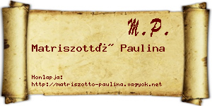Matriszottó Paulina névjegykártya